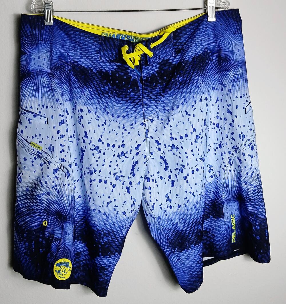 Pelagic Blue Psycho Dorado Sharkskin Boardshorts Swimsuit Men's 38